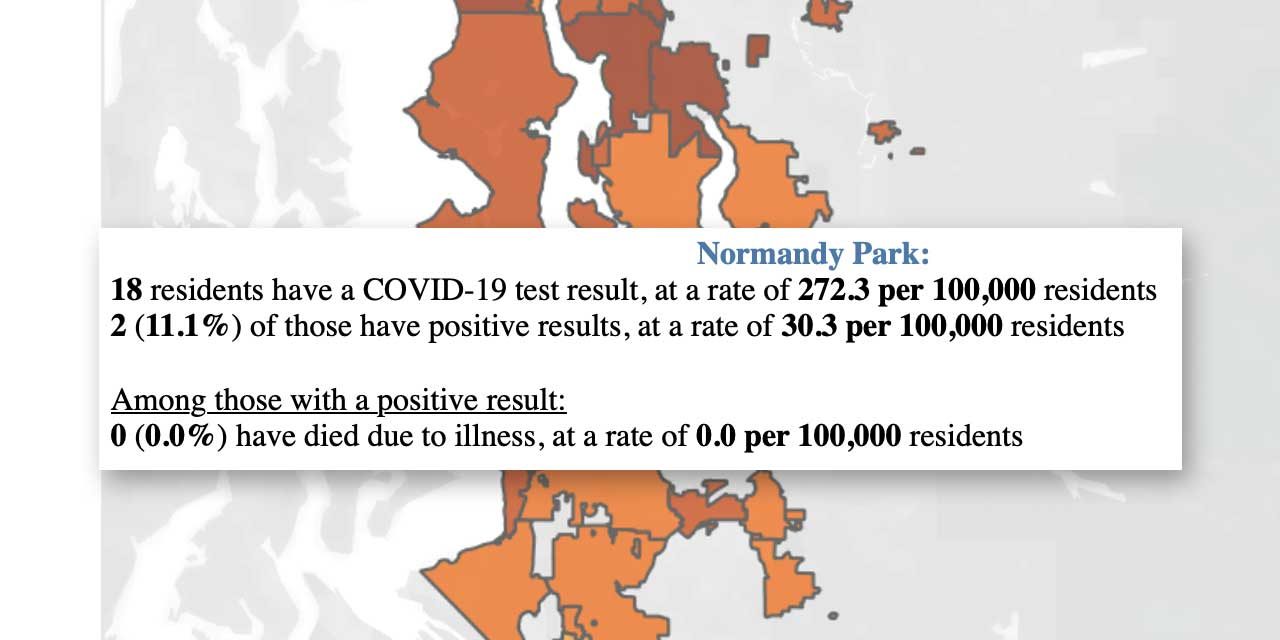 New COVID-19 data map shows 0 deaths, 2 positive cases so far in Normandy Park