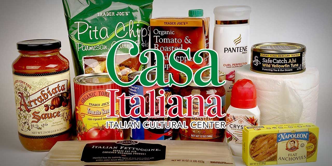 Casa Italiana – Italian Cultural Center hosting no-contact Food Drive Feb. 20 & 21