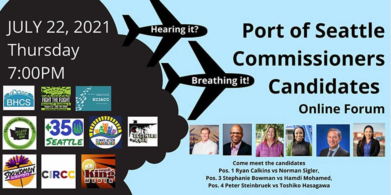 Online Candidate Forum for Port of Seattle Commissioner positions will be Thurs., July 22