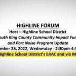 Next Highline Forum will be a hybrid meeting on Wednesday, Sept. 28