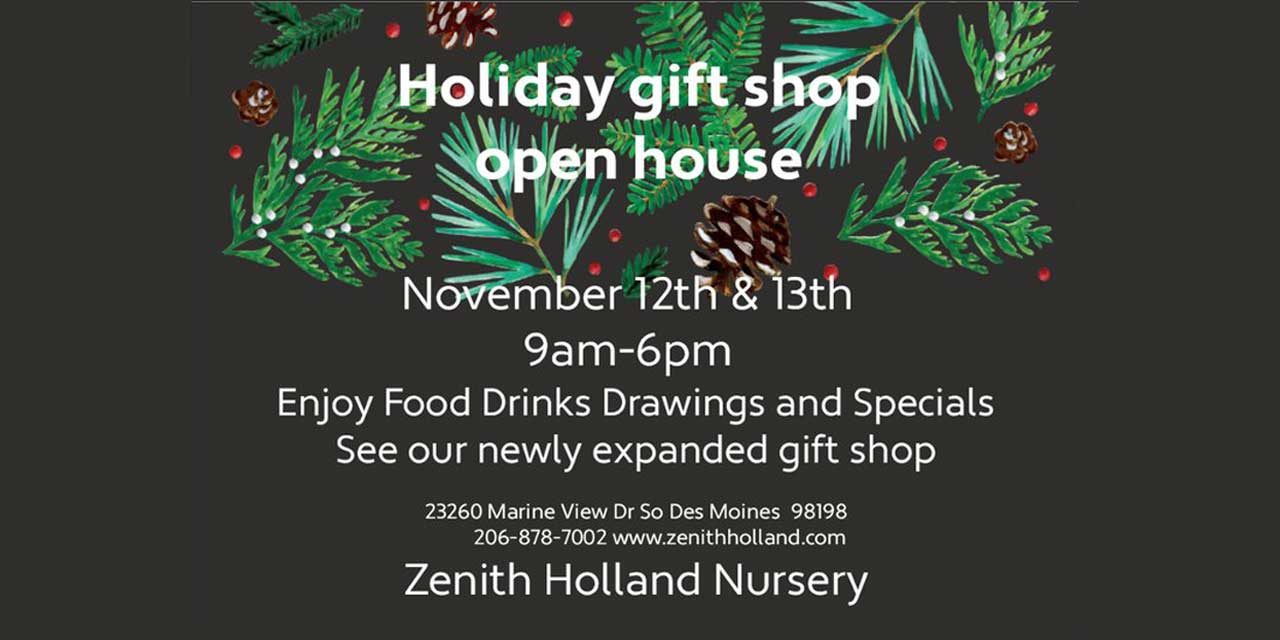 Enjoy inspiring holiday splendor and savings at Zenith Holland Gift Shop Open House Nov. 12 & 13